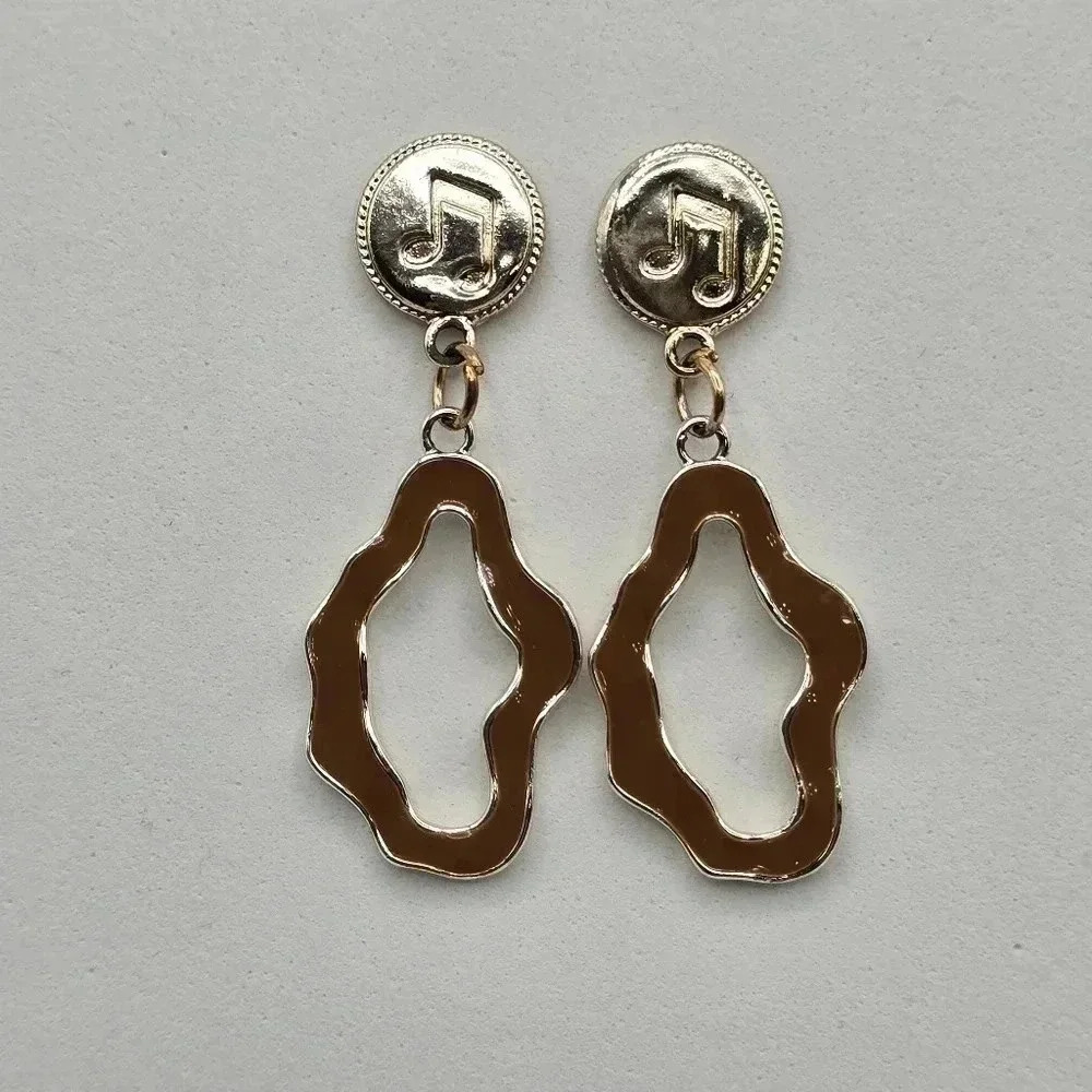 Musical Notes Gold Brown Dangle Hook Boho‎ Retro Earrings Fashion Jewelry E29